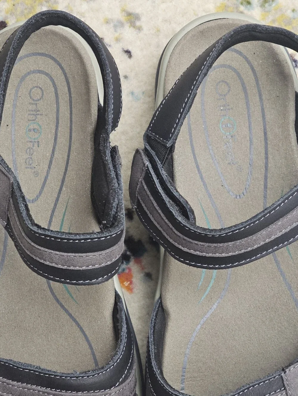 Orthofeet Paloma 937 Womens Sandals 10 D WIDE Hook & Loop Strappy Beach